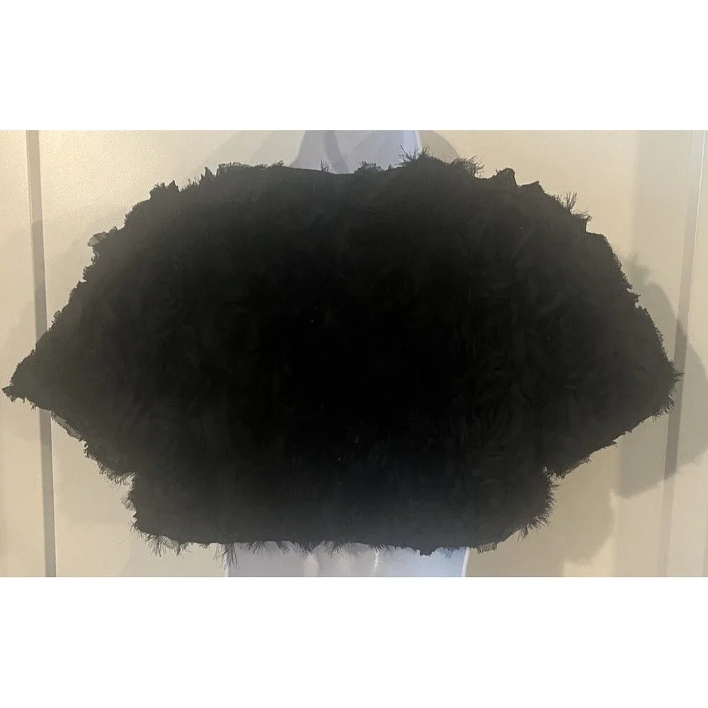 Zarina’s Fashion Atelier Women’s Black 3D Rosette Bolero Caplet Women size L